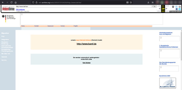 Website des BAFL/BAMF 2005