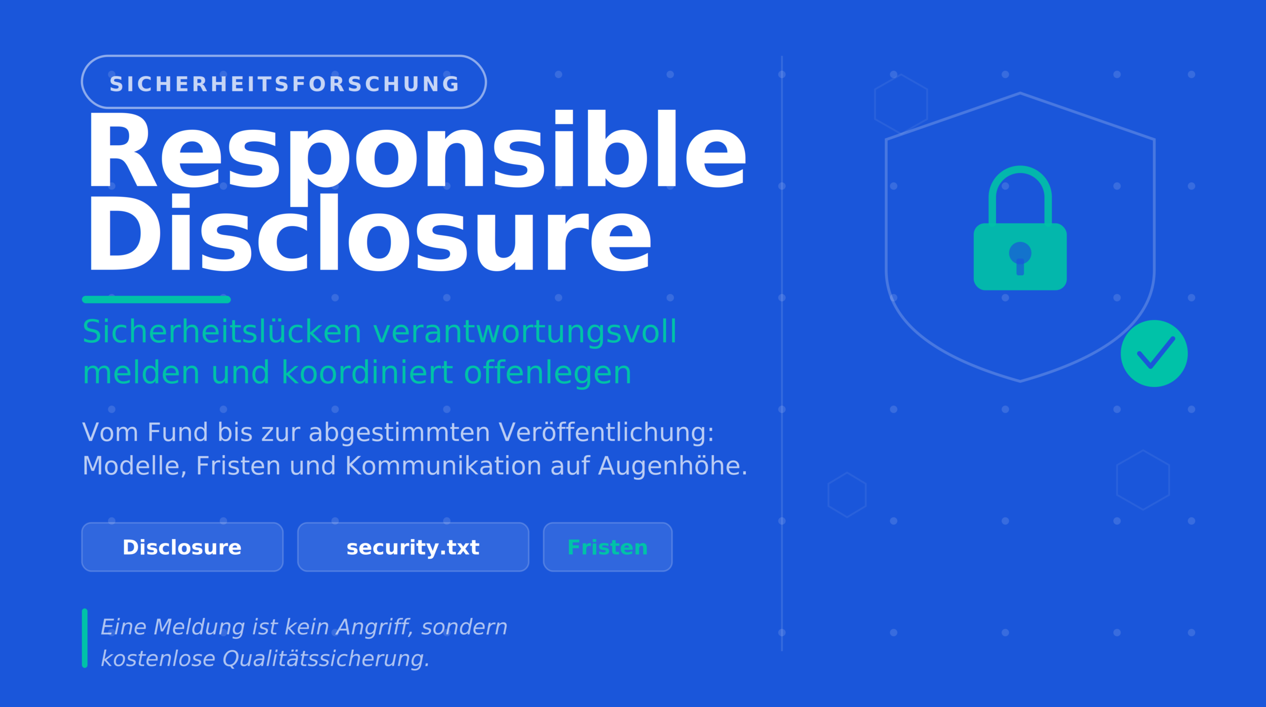 Responsible Disclosure: Wie man Sicherheitslücken verantwortungsvoll meldet